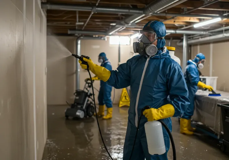 Basement Sanitization and Antimicrobial Treatment process in Fall River, MA